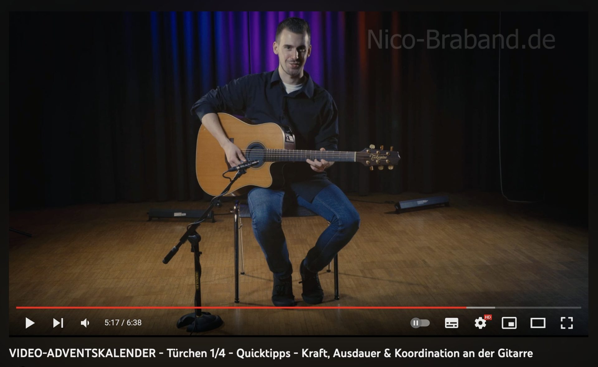 Adventskalender 2022 von Nico Braband - Videos zum Thema Kraft, Koordination und Durchhaltevermögen auf der Gitarre